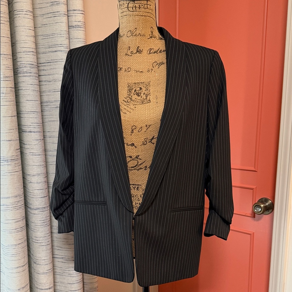 Sophisticated Black Pinstripe Women’s  Blazer and Pants